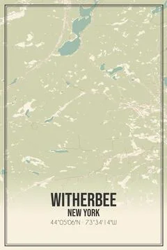 Retro US city map of Witherbee, New York. Vintage street map. Illustrazione stock