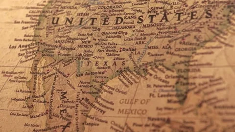 Retro USA World Map. Stock-Footage 124477920
