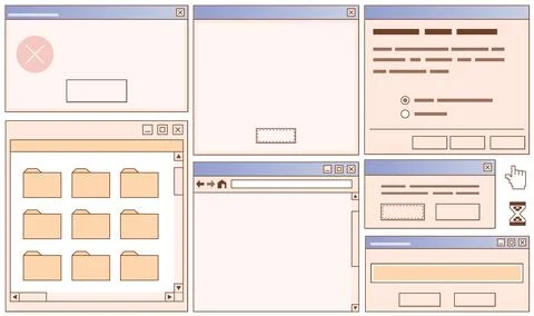 Retro user interface kit Stock Illustration