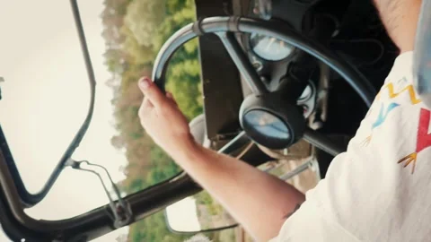 Retro USSR car. Control panel of old russian military automobile. Vertical video Vidéo 252321964