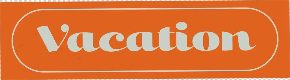 Retro 'Vacation' sign is floating in flat design highlighting cream border, 스톡 일러스트