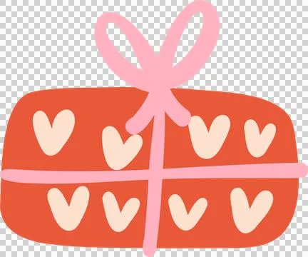 Retro valentine gift present box heart pattern Stock Illustration