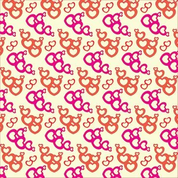 Retro valentine pattern with hearts Stock Illustration