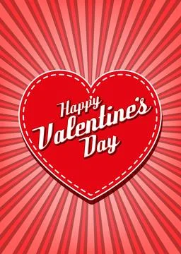 Retro Valentines Day Template. Vector illustration design Stock Illustration