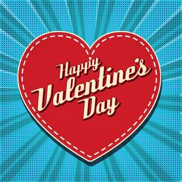 Retro Valentines Day Template. Vector illustration design Stock Illustration