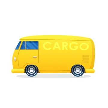 Retro van for cargo transportation in flat style Stock Illustration