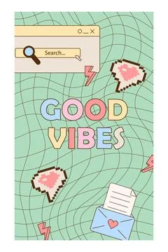Retro vaporwave post Stock Illustration