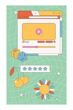 Retro vaporwave post Stock Illustration