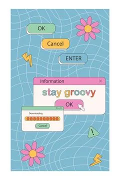 Retro vaporwave post Stock Illustration