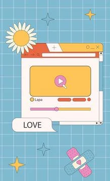 Retro vaporwave post Stock Illustration