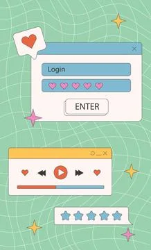 Retro vaporwave post Stock Illustration