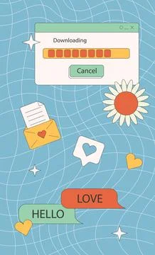 Retro vaporwave post Stock Illustration