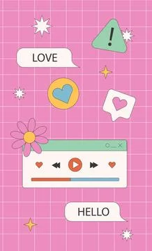 Retro vaporwave post Stock Illustration