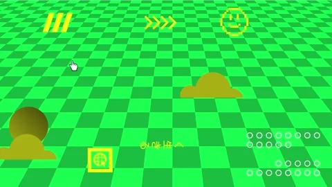 Retro Vaporwave Poster With User Interface Elements and Cartoon Illustrations. Stock Footage 195954000