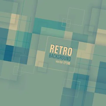 Retro vector background with square pattern. Stock Illustration