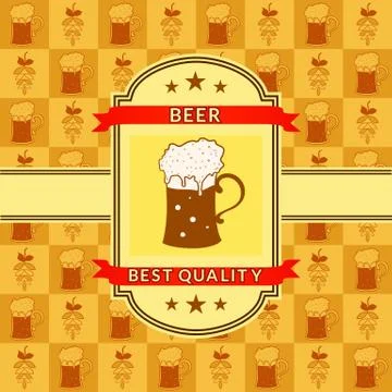 Retro vector beer label Stock Illustration