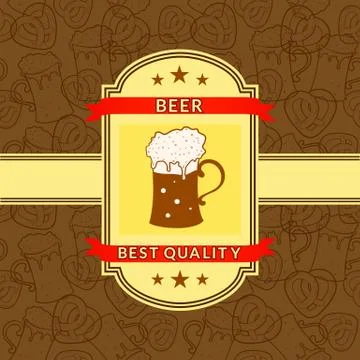 Retro vector beer label Stock Illustration