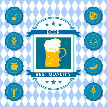 Retro vector beer label Illustrazione stock