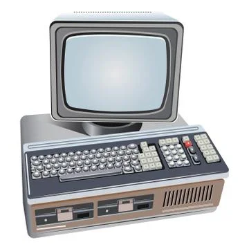 Retro vector high detailed isolated computer Stock Illustration