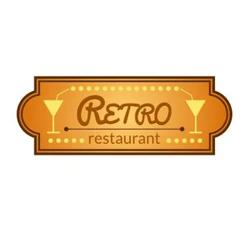 Retro vector restaurant label Stock Illustration
