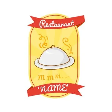 Retro vector restaurant label Stock Illustration