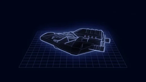 Retro Vector Space Ship 2 Video stock 80471583