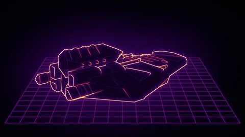 Retro Vector Space Ship 3 A Video stock 97372135