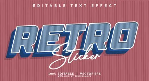 Retro vector text effect with modern style design Stock Illustration