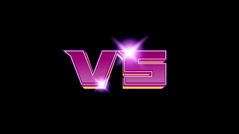 Retro Versus VS Logo Animation with Style Neon Glow and Sparkles Stock Footage 334951568