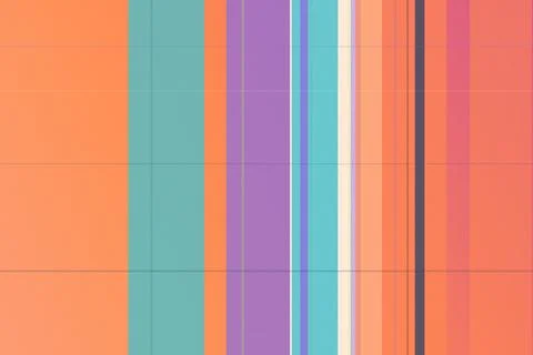 Retro vertical stripe pattern in coral, teal, purple, and cream, with soft .. Stock Illustration