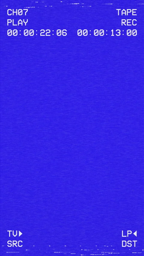 Retro VHS Blue Screen Glitch Vertical Background Stock-Footage 337658007