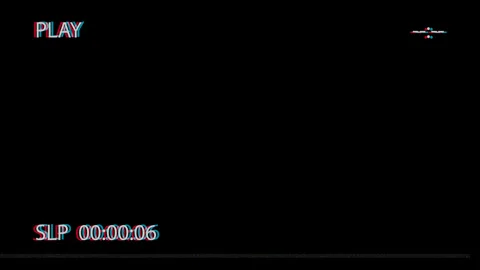 Retro VHS camcorder playback screen with chromatic glitch distortion noise Stock-Footage 345898936