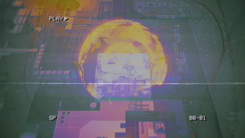 Retro VHS Earth Stock Footage 103475052