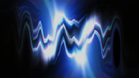 Retro VHS equalizer sine wave with hipster glitch efx backdrop Stock Footage 100585439