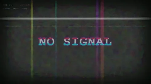 Retro VHS glitch effect with no signal text on a distorted analog television Stock Footage 345755358