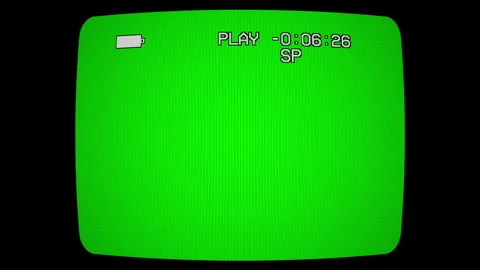 Retro VHS interface on TV green screen with timecode Stock-Footage 339234870