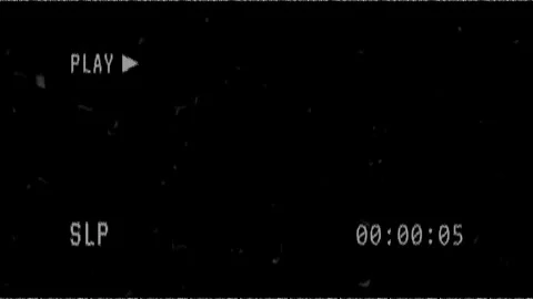 Retro VHS Playback Screen with Timestamp and Analog Noise Overlay Vidéo 330122524