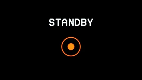 Retro VHS player interface elements including standby, no signal, input lost Stock Footage 345275738