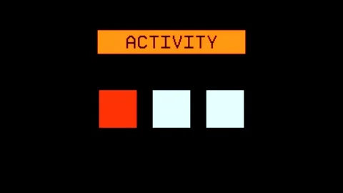 Retro VHS player interface elements for activity, auto track calibration, audio Stock Footage 346442054