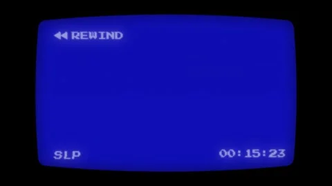 Retro VHS Rewind Screen Overlay Animation, Vintage VHS Tape Rewind Indicator 库存影片 315617247