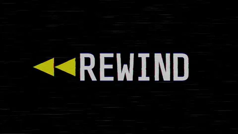 Retro VHS Rewind Text Animation, Video Player Rewind Static Effect Glitch Stock Footage 333815860