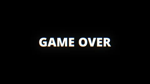 A retro VHS Screen featuring GAME OVER text with glitch effect Stock Footage 103549302