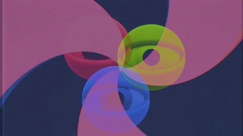 Retro VHS TV 3 red green blue eyes rotating with color spiral seamless loop Stock Footage 90120134