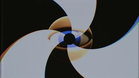 Retro VHS TV blinking eye with rotating spiral seamless loop background intro Stock Footage 90216483