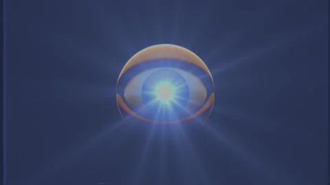 Retro VHS TV eye with light rays background illustration New quality universal Stock Illustration