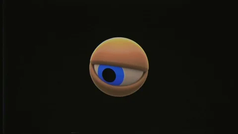 Retro VHS TV eye in question rain looking around background animation New Stock Footage 91420588