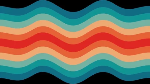 Retro Vibes: 1970s Horizontal Wavy Stripes Stock Footage 339274563