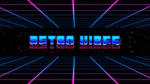Retro vibes text effect looping wave background animations Stock Footage 343013026