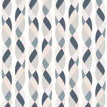 Retro vibes of wavy ogee pattern, abstract seamless vector background 库存插图