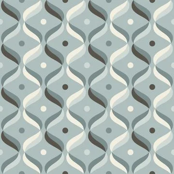 Retro vibes of wavy ogee pattern, abstract seamless vector background Ilustração Stock